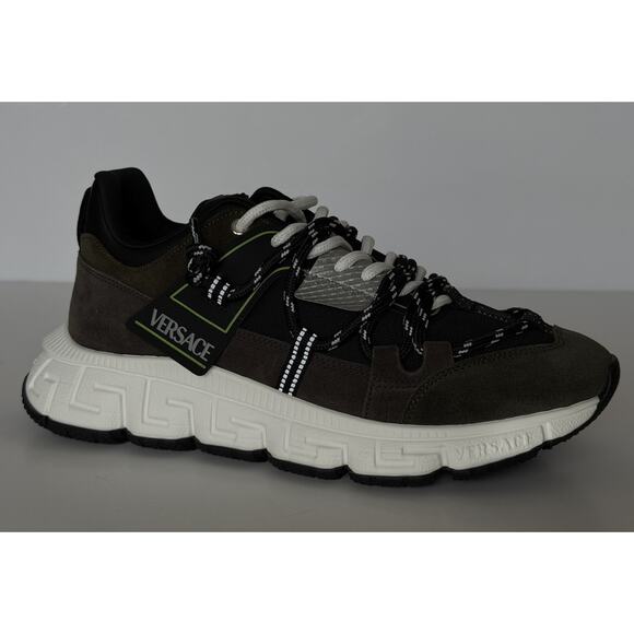 Versace Men\'s Greca Sneakers Gray/Green 14 US (47 Euro) IT 1021490 IT NIB main image 14